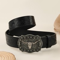 Ceinture en alliage pour homme, style vintage robuste, boucle à plaque, durable, attrayante, haut de gamme, style américain, pour vêtements d'extérieur