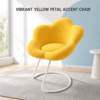 Chaise de bureau Formwell, chaise en forme de fleur avec dossier moyen, chaise moderne capitonnée, pivotante, réglable en hauteur, en laine d'agneau