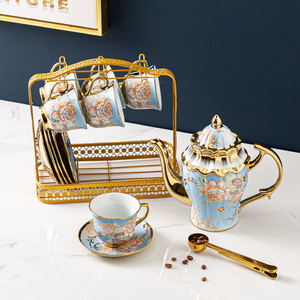 Ensemble de tasses à thé de luxe en céramique, Style européen, anglais, turque, en <span class=keywords><strong>or</strong></span>, Style européen, arabe - Product Image 2