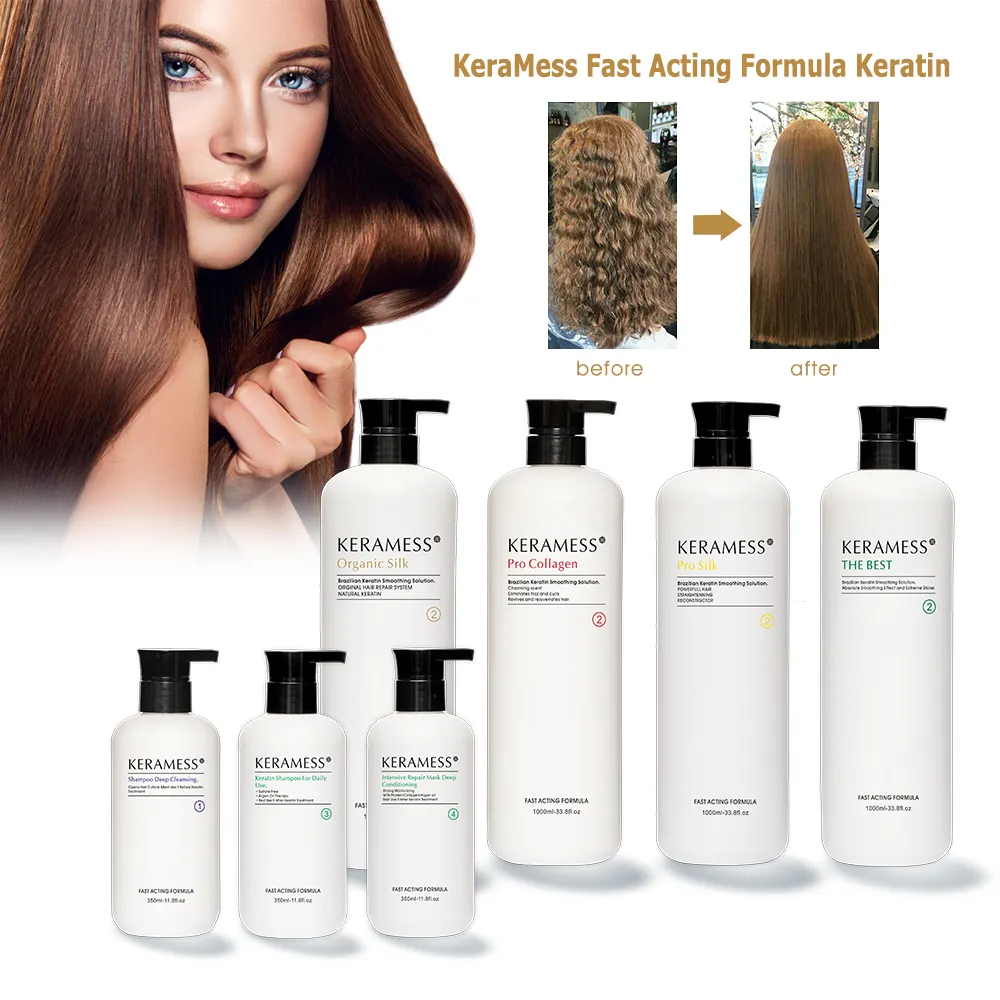 KeraMess efecto fuerte tratamiento de queratina para el cabello desenredante 100% crema de queratina alisadora cuidado reparación tratamiento de cabello dañado