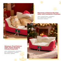 Lit pour chat extra large et chaud pour l'hiver, canapé pour animaux de compagnie, housse amovible et lavable, nid pour chat toute saison, coussin de Noël pour chats et chiens