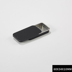 Boîtes en métal rectangulaires coulissantes noires personnalisées, légères, recyclables, pour parfums solides et baumes, avec couvercle coulissant, vente en gros - Product Image 3