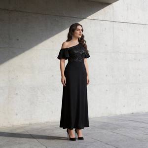 Robe Abaya élégante en polyester brodée de paillettes pour femmes musulmanes, design personnalisé, tissu de haute qualité, vente en gros - Product Image 1