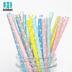 Joinhot Colorful Polka Dot Paper <b>Straws</b> Disposable Eco Friendly Party <b>Drink</b> <b>Straws</b> In Stock - Product Image 1