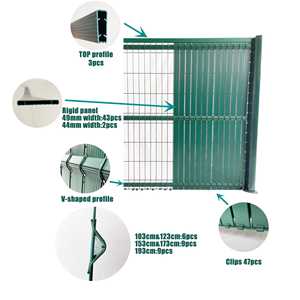 Kit de panneau de confidentialité 3D pour clôture Bandes <span class=keywords><strong>d</strong></span>'écran en maille <span class=keywords><strong>rigide</strong></span> en PVC pour jardin, cour et <span class=keywords><strong>occultation</strong></span> en extérieur - Product Image 3