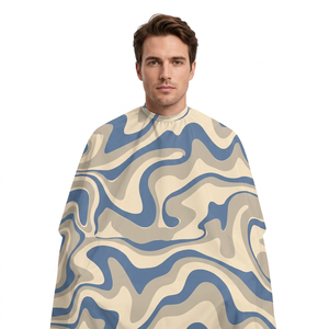 Capa de Peluquería Azul Ondulado PRO con Logotipo Personalizado al por Mayor, Capas de Corte de Moda para Salón de Belleza y Barbería con Logotipo Personalizado - Product Image 1
