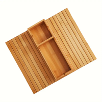 Plateau d'accoudoir de canapé en bambou avec plateau de table de canapé pliable anti-dérapant détachable porte-gobelet de canapé plateau de bras de canapé