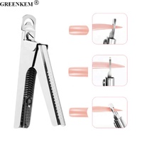 Nouvelles coupe-ongles colorées en acier inoxydable, portables, en forme de U, pour manucure française, ciseaux à ongles multifonctionnels