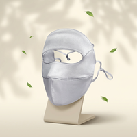 Masque facial de luxe en soie de mûrier 19 Momme, protection solaire UPF 50+, réversible, respirant, couvre tout le visage, lavable, soin de la peau pour femmes