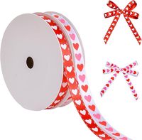 Rubans en satin polyester pour la Saint-Valentin et les mariages, 2 rouleaux de 3/8 pouce, pour emballage cadeau, artisanat, bouquets de fleurs, décoration de bonbons et cheveux