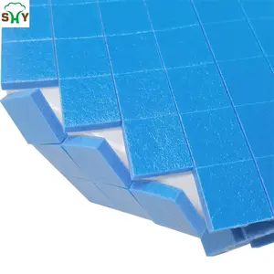 Separatore di vetro cuscinetti in gomma EVA con schiuma trasparente 25*25*5MM gomma blu + 1MM schiuma trasparente su fogli confezione per vetro protettivo