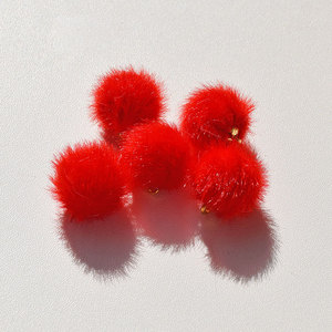 Min Ji Jewelry Faux Mink Pom Pom Pendant 20mm DIY Earring Necklace Charm Accessories Wholesale Materials - Product Image 5
