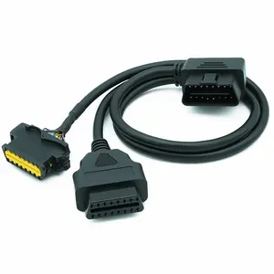 Fiche de connecteur femelle OBD 16 broches avec câbles de faisceau de câbles complets en queue de cochon ou avec borne pour citroën Peugeot