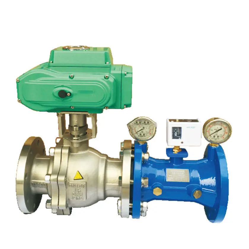Water flow regulating motorized control ball valve system