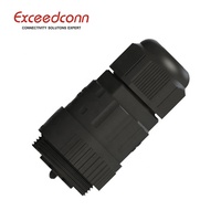 Conector Eléctrico Impermeable IP68 de 5 Pines y 17.5A, Tipo Hembra, con Abrazadera de Tornillo para Montaje en Cable, Aleación de Cobre con Recubrimiento de Níquel, Resistencia Dieléctrica de 2500V