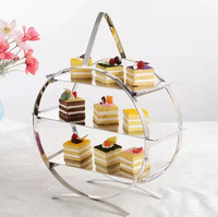 Présentoir rond de haute qualité en acier inoxydable, présentoir de Buffet d'hôtel de 3 niveaux, vente en gros, livraison gratuite