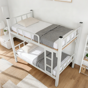 Lits superposés modernes en métal à deux niveaux, structure en fer, conception double-dessus-double, garantie 10 ans pour dortoirs étudiants et employés, construction - Product Image 1
