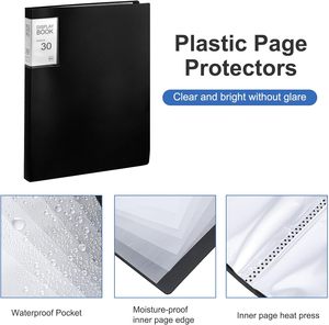 <strong>Plastic</strong> Clear Pockets <strong>Display</strong> Presentation <strong>Book</strong> <strong>A4</strong> Data File with 30 Pockets Document File Folder - Product Image 5
