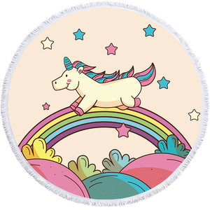 Peau Amical Absorbant Imprimé Microfibre Personnalisé <span class=keywords><strong>Licorne</strong></span> <span class=keywords><strong>Rond</strong></span> <span class=keywords><strong>Serviette</strong></span> <span class=keywords><strong>de</strong></span> Plage - Product Image 3