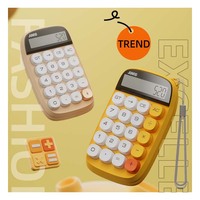 Calculatrice de bureau LED intelligente colorée à 10 chiffres, avec touches mécaniques mignonnes, fonctionnant sur piles, modèle électronique en plastique