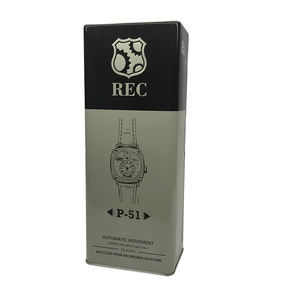 Custodia in metallo per orologio rettangolare con stampa personalizzata scatola di latta in metallo con inserti in schiuma per gioielli da regalo - Product Image 2