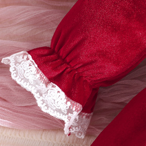 เสื้อผ้าเด็กผู้หญิงฤดูใบไม้ร่วงฤดูหนาวหวานน่ารักผ้ากำมะหยี่ลูกไม้ข้อมือคอเสื้อแขนยาวชุดเดรสเด็กผู้หญิง 0-3Y - Product Image 5