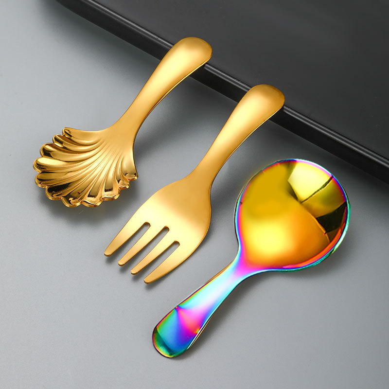 Bambini Posate 6 pezzi in acciaio inox,posate bimbi,3 cucchiai da minestra,3 forchette da dessert,set di forchetta e cucchiaio,forchetta cucchiaio per bambini,motivo orsetto,16,5 cm