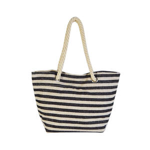 Sedex Bsci Factory Luxury <b>Women</b> Trendy Bling Foil Printed Striped Rope Handle Luxury Beach <b>Bag</b> - Product Image 3