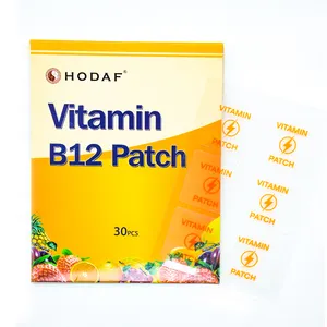 Etiqueta privada multi vitamina b12 energy mais remendo topico, patches transdermal hipoalérgico, sem glúdio para vegetarianos