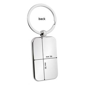 Llavero Rectangular de Cuero y Metal con Logotipo Impreso en UV, Llavero con Mosquetón Grabado con Láser WOOD - Product Image 3