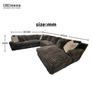 Canapé modulaire en tissu velours côtelé moderne pour salon, ensemble <span class=keywords><strong>de</strong></span> meubles <span class=keywords><strong>de</strong></span> salon, vente en gros Foshan - Product Image 2