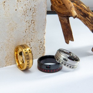 Viking Dedo dos homens Spinner Black Gothic Thumb <span class=keywords><strong>Ring</strong></span> Titanium Aço 316L Letra Fidget Emo Time Rings Presentes de Glamour Para O Homem - Product Image 3