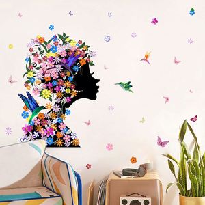 Decoración <span class=keywords><strong>para</strong></span> el hogar 3D extraíble Birdcage Girl Flower Wall Stickers Kids Room - Product Image 2