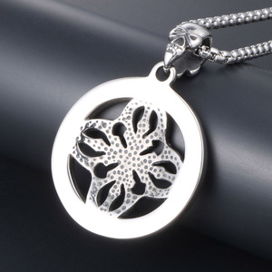 Retro <b>Titanium</b> Steel Pendant Necklace Skeleton Geometric Design Stainless Steel <b>Chain</b> SP458 - Product Image 4