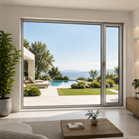 Ventana Abatible de Aluminio Minimalista ALUFRONT con Doble Acristalamiento y Vistas Panorámicas para Proyectos de Villas Modernas