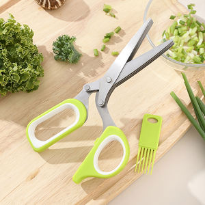 5 Messen Scherpe Roestvrijstalen Kruidenschaar Multifunctionele Keukenschaar Voor Uiensalade Snijden 5 Lagen Borstel Inbegrepen - Product Image 5