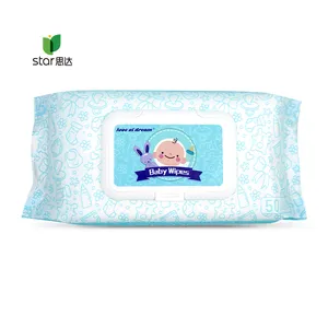 Vente en gros Nettoyage biologique Tissu humide jetable Non tissé Nettoyage à l'eau Lingettes humides pour bébé