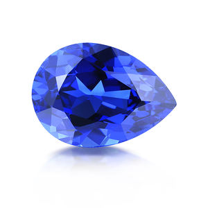 ジュエリー作りのためのカラープレイ付きベストルースロイヤルブルーサファイアラボ作成梨カット宝石 - Product Image 4