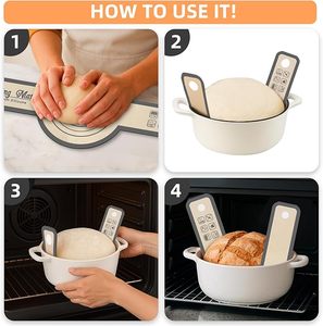 <strong>Silicone</strong> Bread Sling for Dutch Oven <strong>Baking</strong>, Easy Clean and Reusable Sourdough <strong>Silicone</strong> <strong>Baking</strong> Mat with Long Handles - Product Image 5