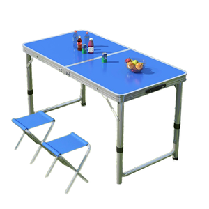 Moderne design draagbare opvouwbare tafel- en stoelenset van aluminiumlegering met waterdichte kussens voor eten, kamperen, strand en vissen - Product Image 1