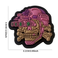Patch Crâne 3D en PVC, Badge Tactique Morale Dessin Animé Anime, Autocollant en Caoutchouc Résistant à l'Usure avec Crochet Latéral Unique pour Vêtements Tendance Urbaine