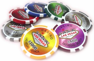 Pegatina personalizable Las Vegas/Estrella de la suerte/etc fichas de póquer - Product Image 2