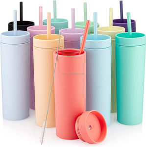 Vasos delgados de acrílico de colores de 20 oz con tapas, pajitas, vasos delgados <span class=keywords><strong>para</strong></span> Navidad Acción de Gracias - Product Image 5