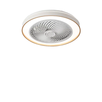 Ventilateur de plafond LED de style moderne avec télécommande, gradation, 6 vitesses, blanc or, faible bruit, ventilateur de plafond LED