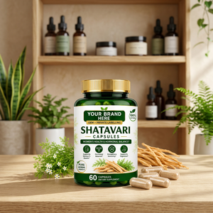 <b>Your</b> Brand Here Shatavari Capsules 60 Ct Natural Herbal <b>Supplement</b> Women's Health Hormonal Balance Immune Support Skin - Product Image 1