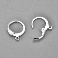 Vente en gros de 10 pièces de boucles d'oreilles françaises rondes en acier inoxydable fermoirs plaqués or pour le bricolage bijoux connectant fil et chaîne