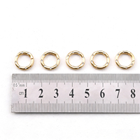 18 fermoirs à ressort ouvrables en laiton plaqué or 13 mm pour la fabrication de bijoux permanents