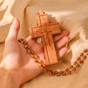 ZD079 Prix de prêtre en bois sculpté <span class=keywords><strong>Croix</strong></span> pectorale orthodoxe avec crucifixion de Jésus-<span class=keywords><strong>Christ</strong></span> pour les <span class=keywords><strong>croix</strong></span> de jeûne du clergé - Product Image 4