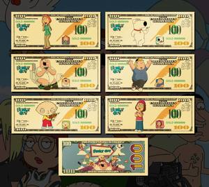 2026 América: Nuevos 6 Modelos <span class=keywords><strong>de</strong></span> Billetes <span class=keywords><strong>de</strong></span> Anime <span class=keywords><strong>de</strong></span> Family Guys Bañados en Oro <span class=keywords><strong>de</strong></span> 24K para <span class=keywords><strong>Regalos</strong></span> - Product Image 1