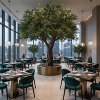 Arbres artificiels de grande taille de 8 mètres en ficus banian, chêne et olive pour la décoration de centres commerciaux
